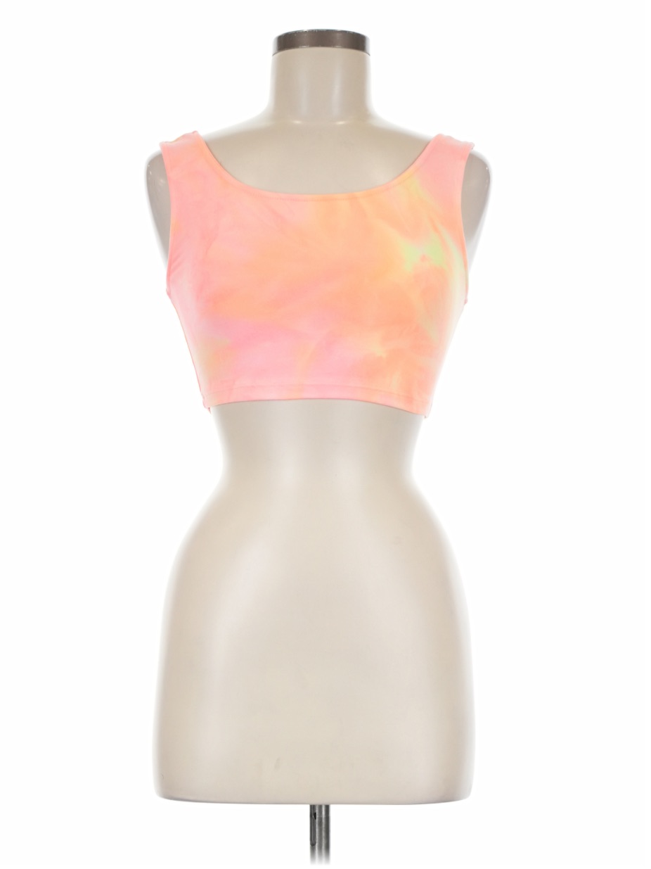 Nwt - Capella Tie-Dye Pink Orange Yellow Pastel Crop Tank Top, Tropical, Summer